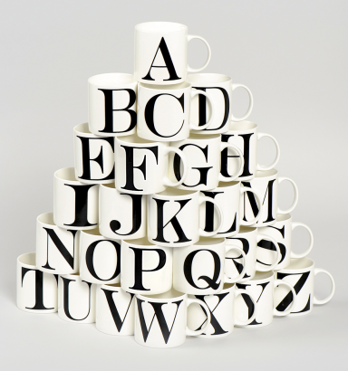 alphabet letter mugs £2 each Matalan