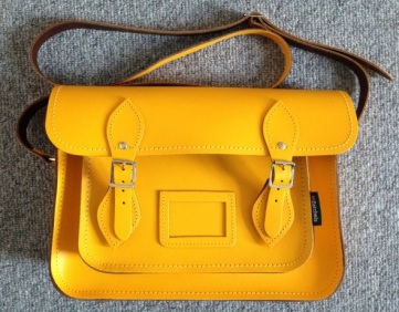 yellow leather zatchels satchel