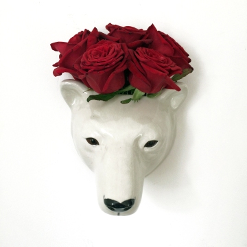 Polar Bear Wall Vase  £27.99 OakRoomShop.co.uk  (with roses)