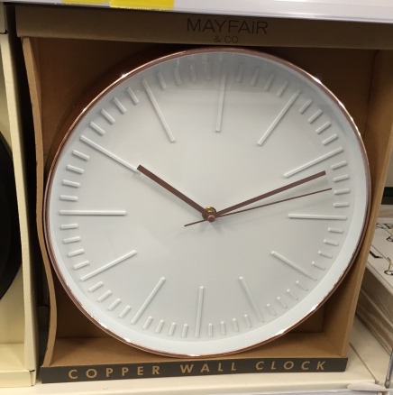 Copper clock £4.99 B&amp;M Stores (boxed)